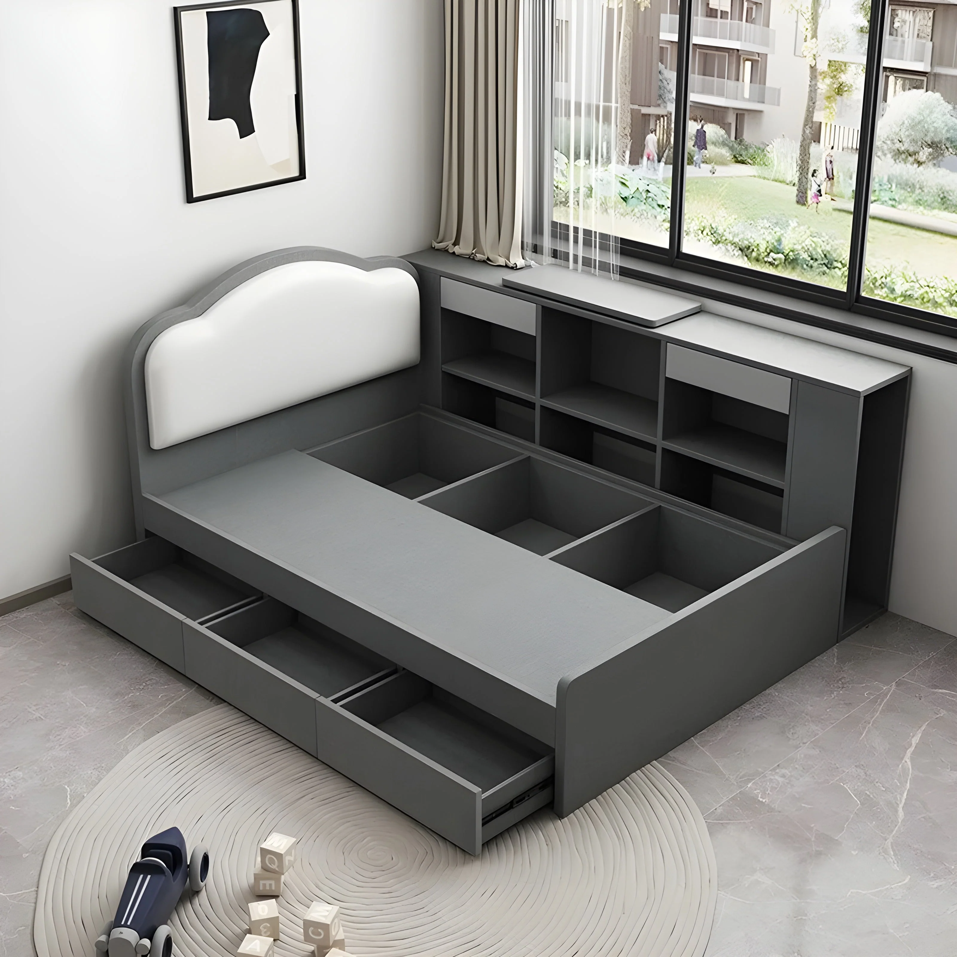 Dream House Loft Desk Storage Multifunctional Bed - Image 5