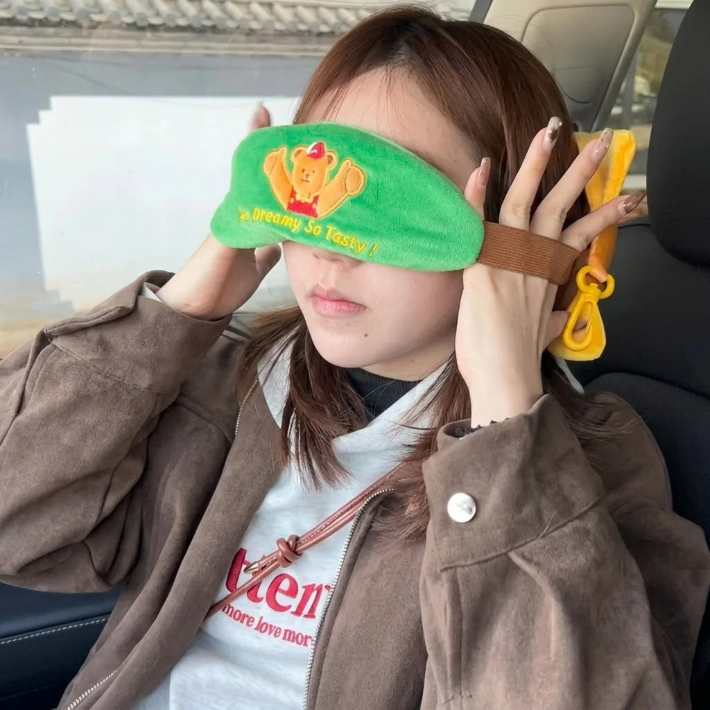 Dreamoji Cute Burger Travel Eye Mask Pillow - Image 4