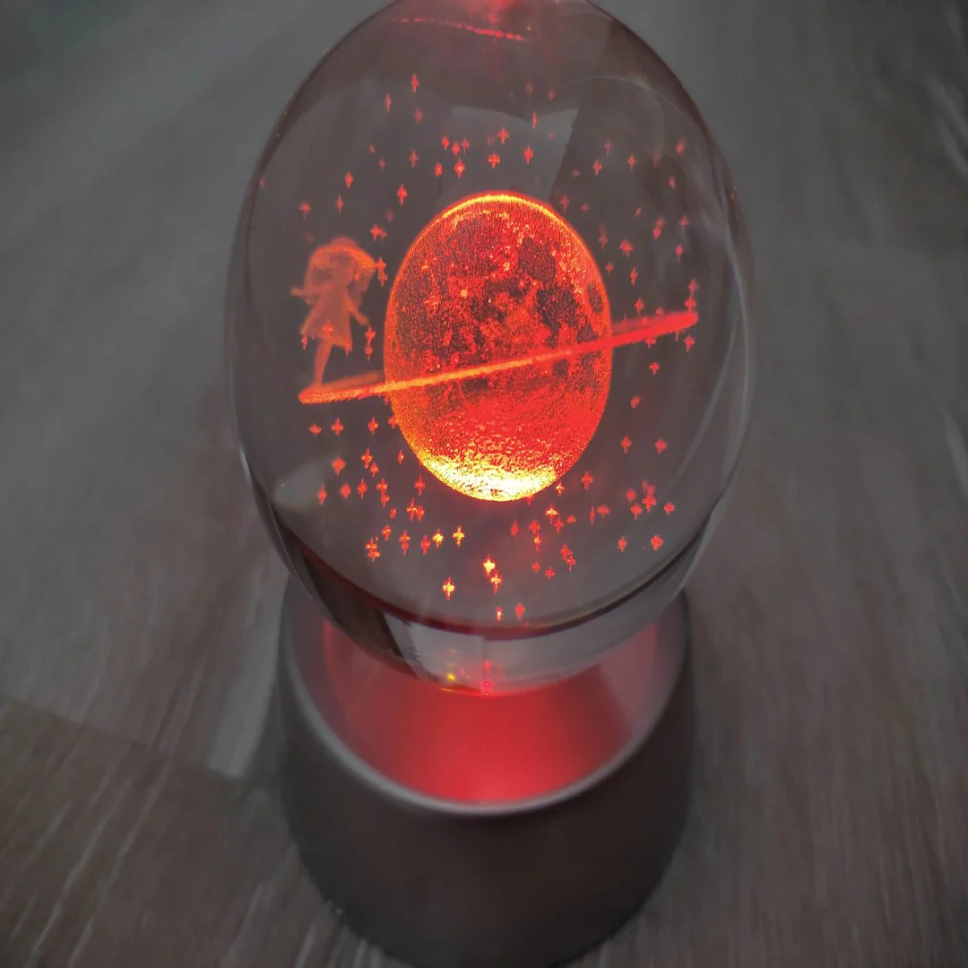 Dreamy Galaxy 3D Planets Lighted Glass Sphere - Image 3