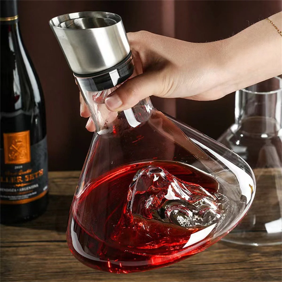 Dreamy Mountain Premium Crystal Wine Decanter - Image 3