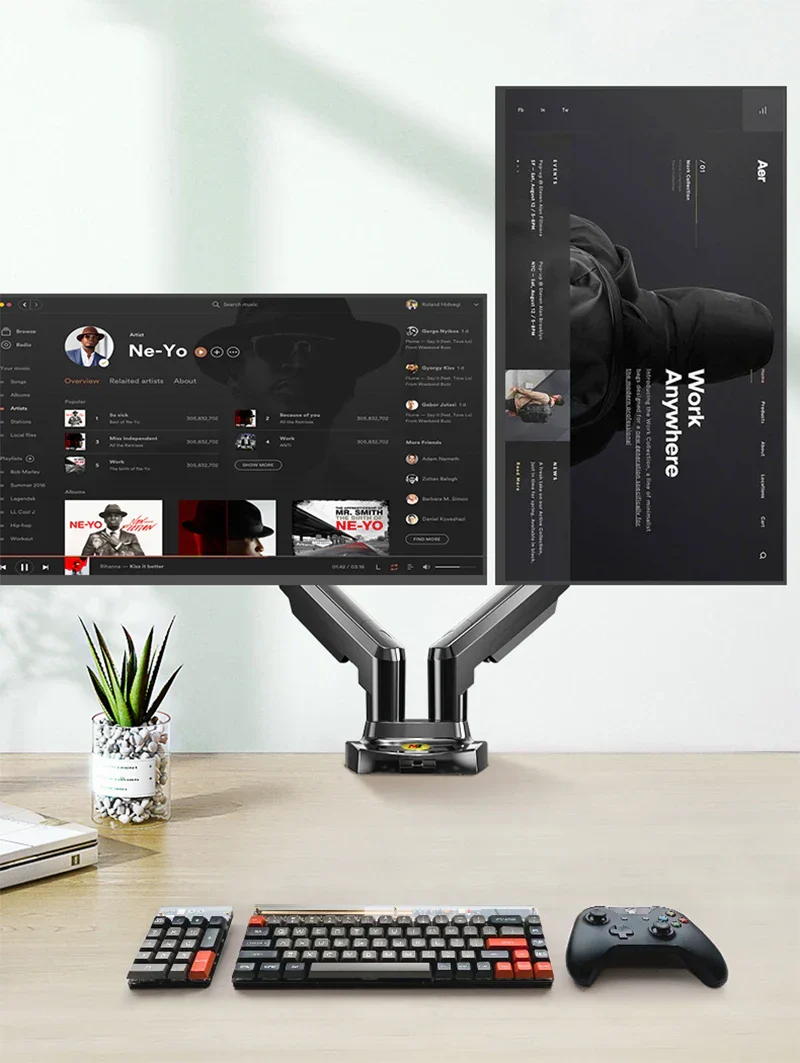 Dual Arm Adjustable Laptop Monitor Riser Mount - Image 5