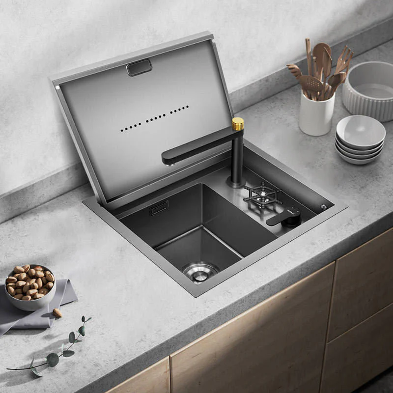 Dual-Compartment Waste Disposal Kitchen Station Integrated Sink - Image 3