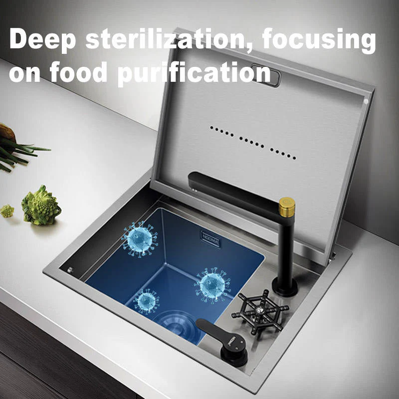 Dual-Compartment Waste Disposal Kitchen Station Integrated Sink - Image 4