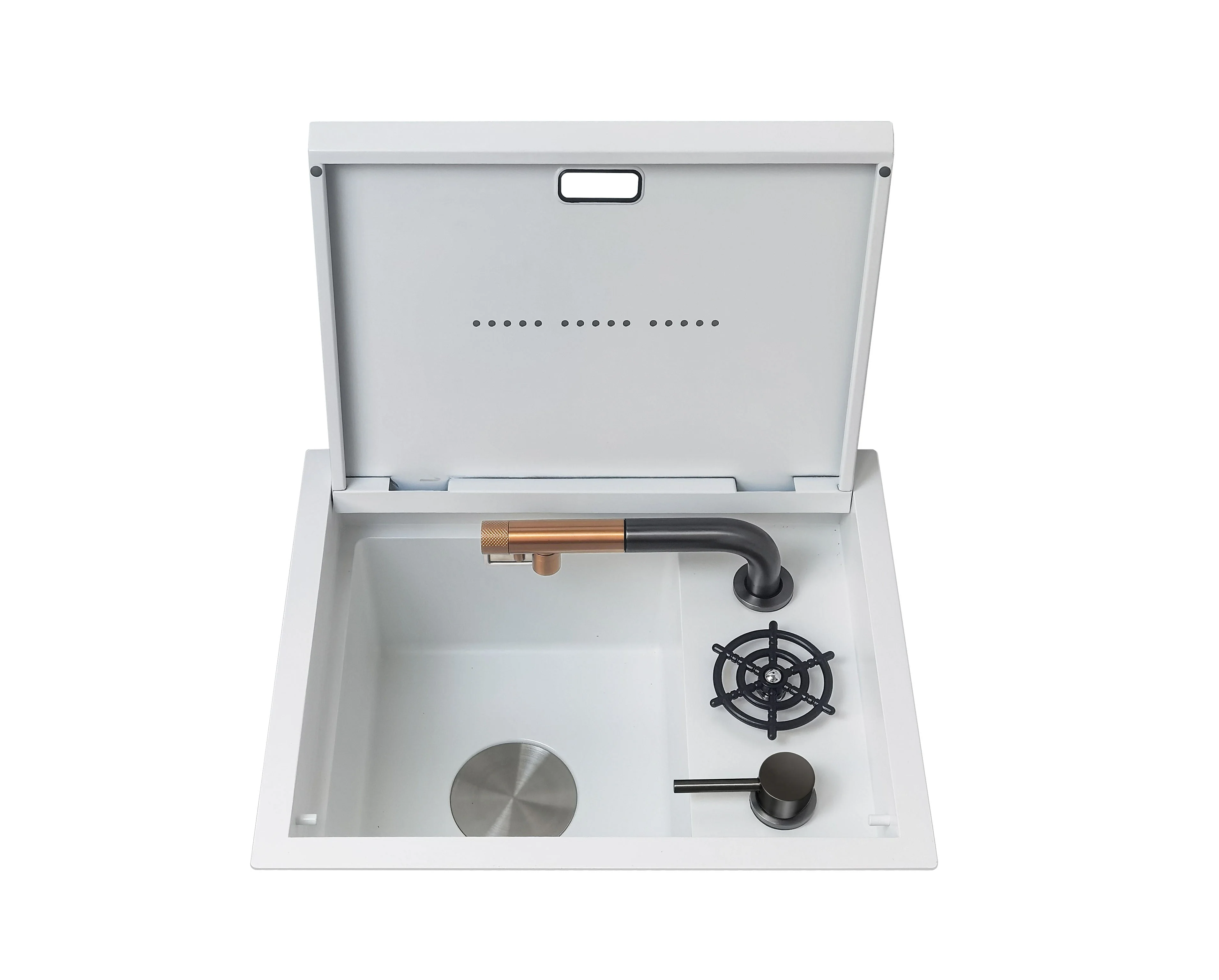 Dual-Compartment Waste Disposal Kitchen Station Integrated Sink - Image 7