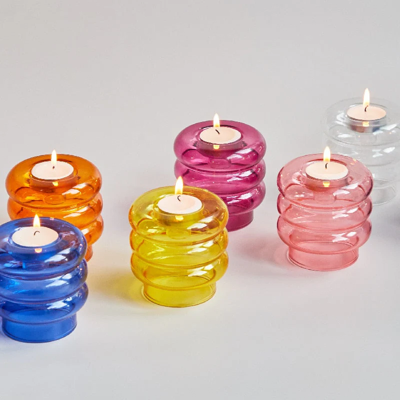 Dual Glass Spiral Candle Holder - Image 3
