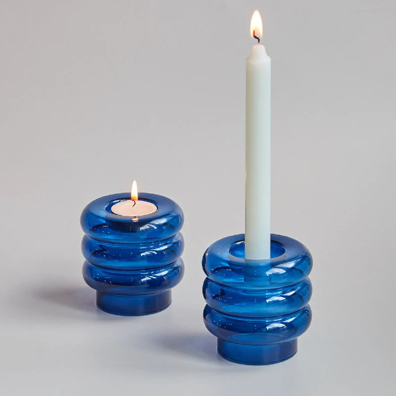 Dual Glass Spiral Candle Holder - Image 4