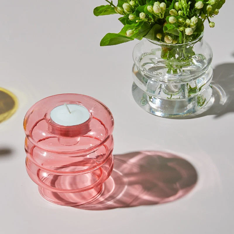 Dual Glass Spiral Candle Holder - Image 5