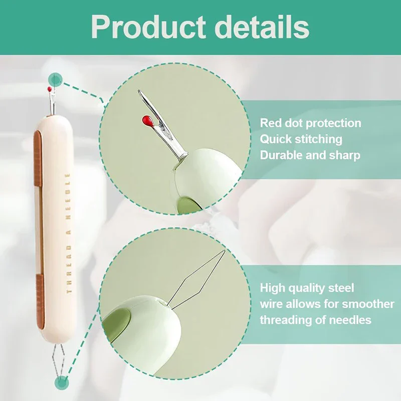 Dual-Purpose Needle Threader Seam Ripper Tool - Image 5