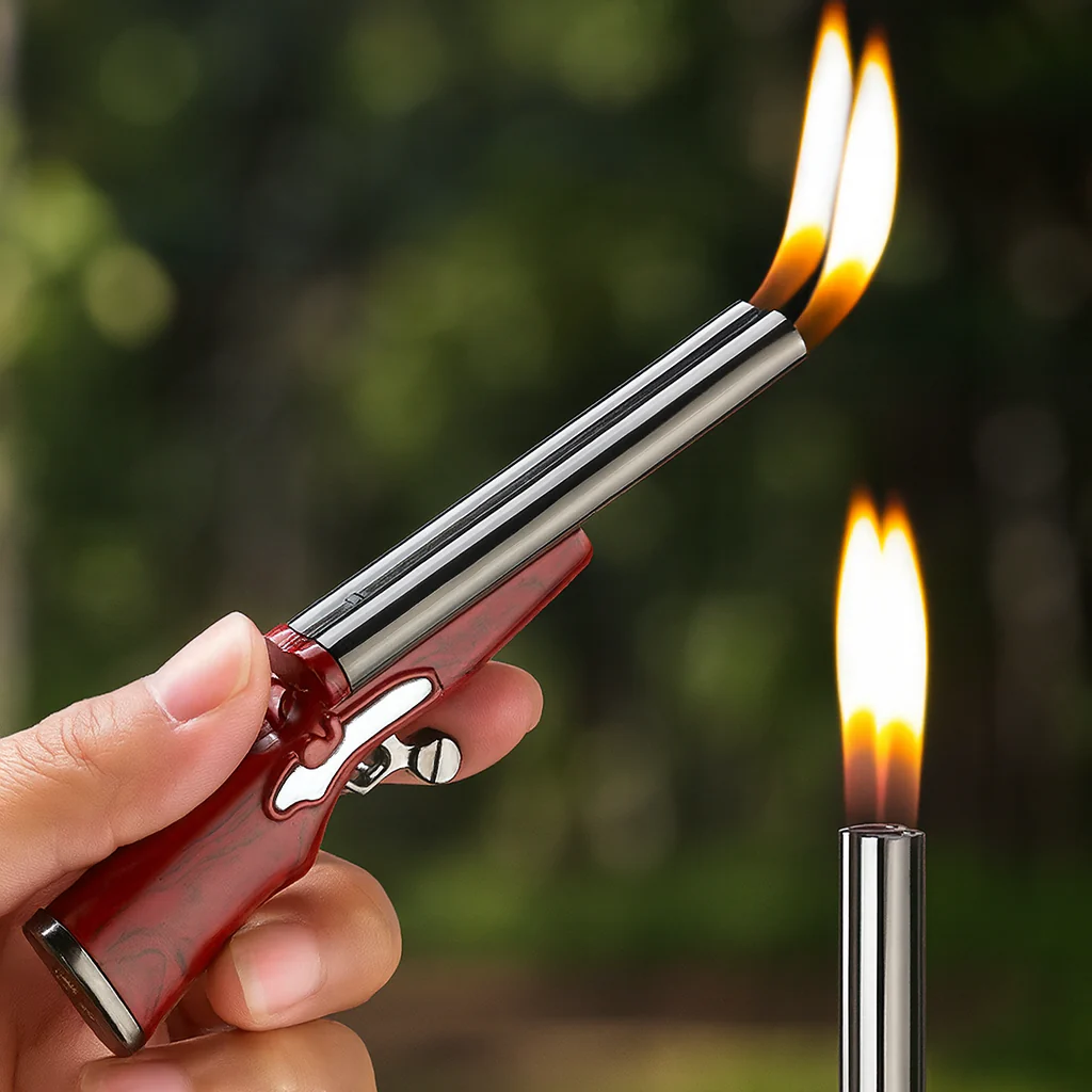 Dual Trigger Long Barrel Flame Torch Lighter