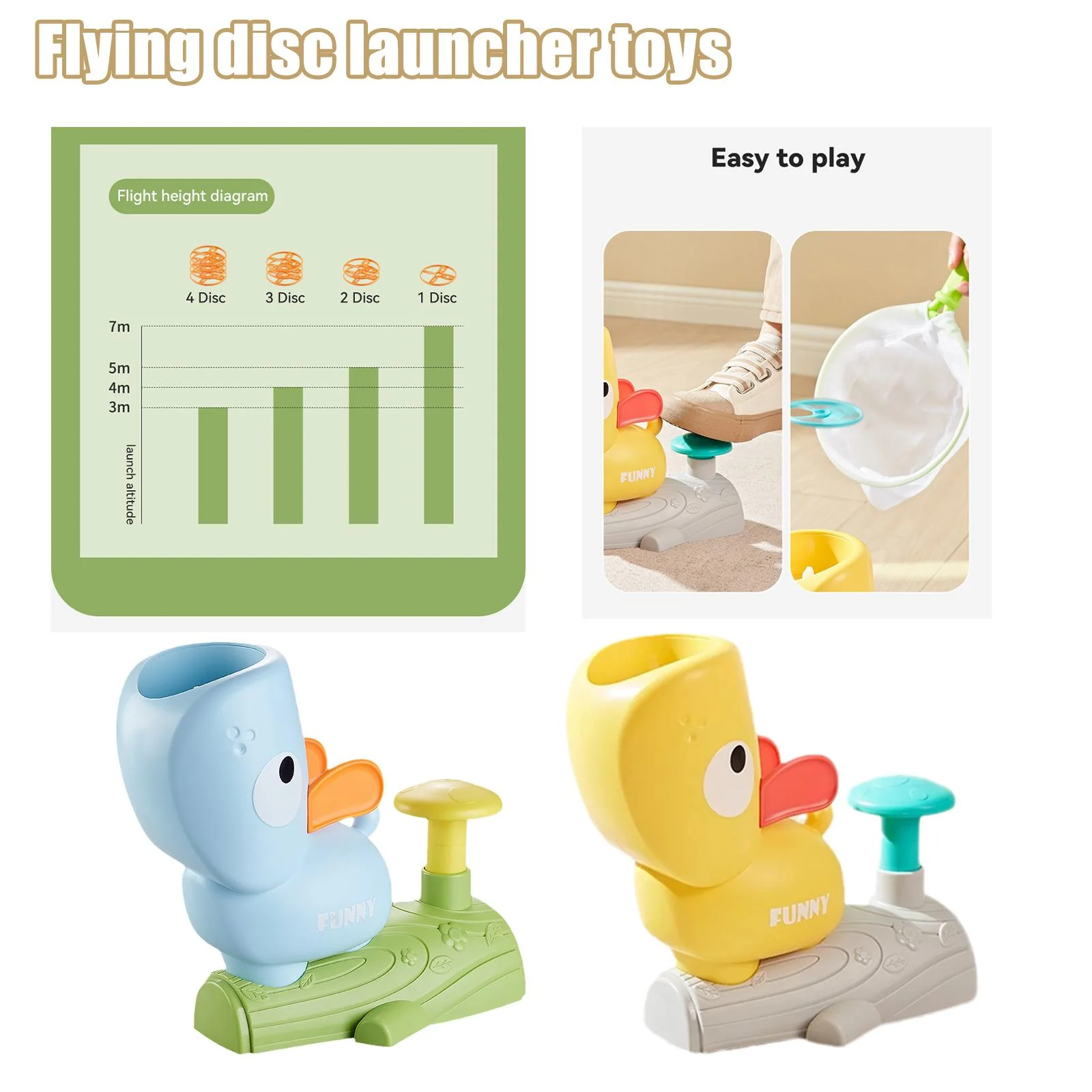 Duck Flying Air Disc Launcher Toy - Image 4