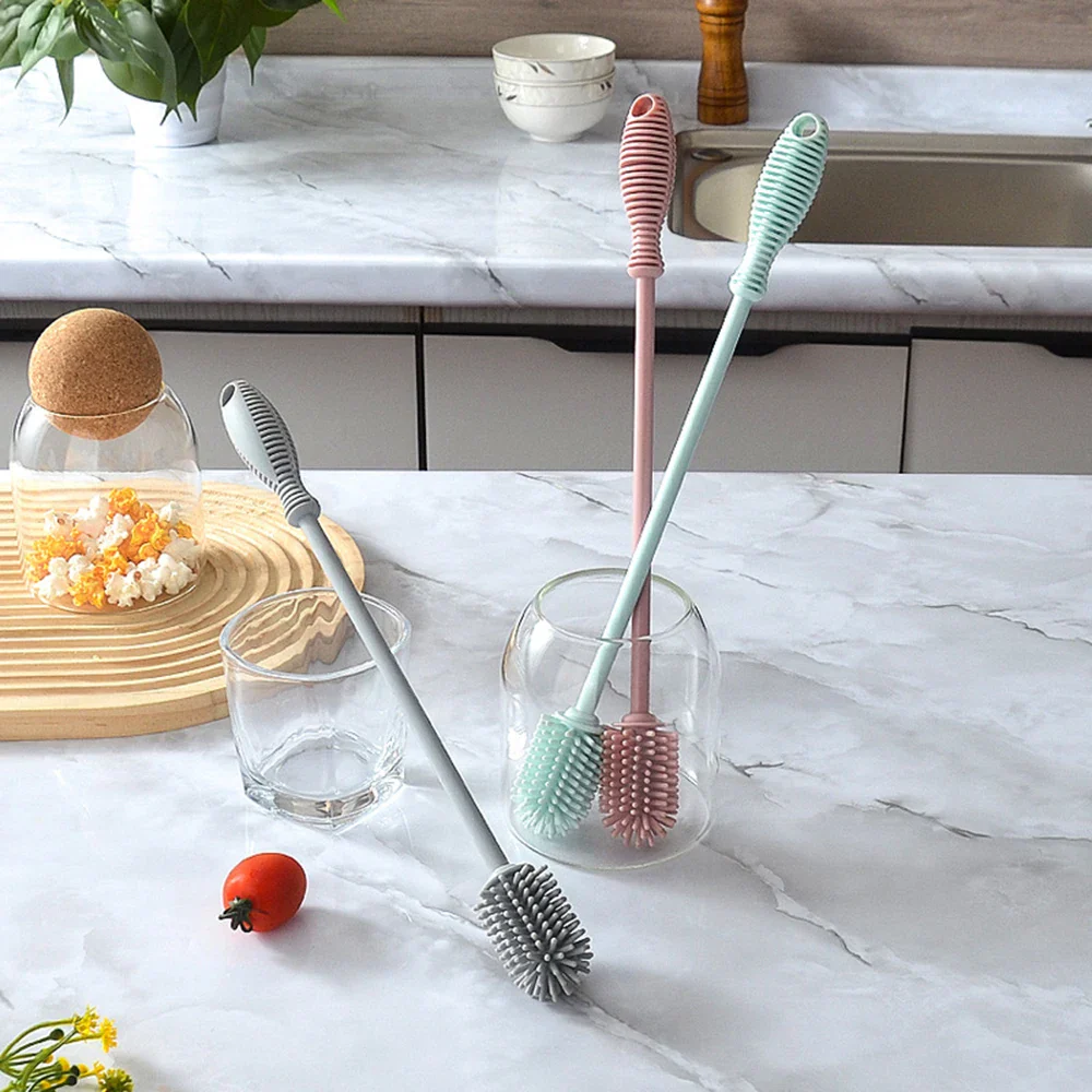 Easy Cleaning Baby Long Handle Silicone Bottle Brush - Image 2