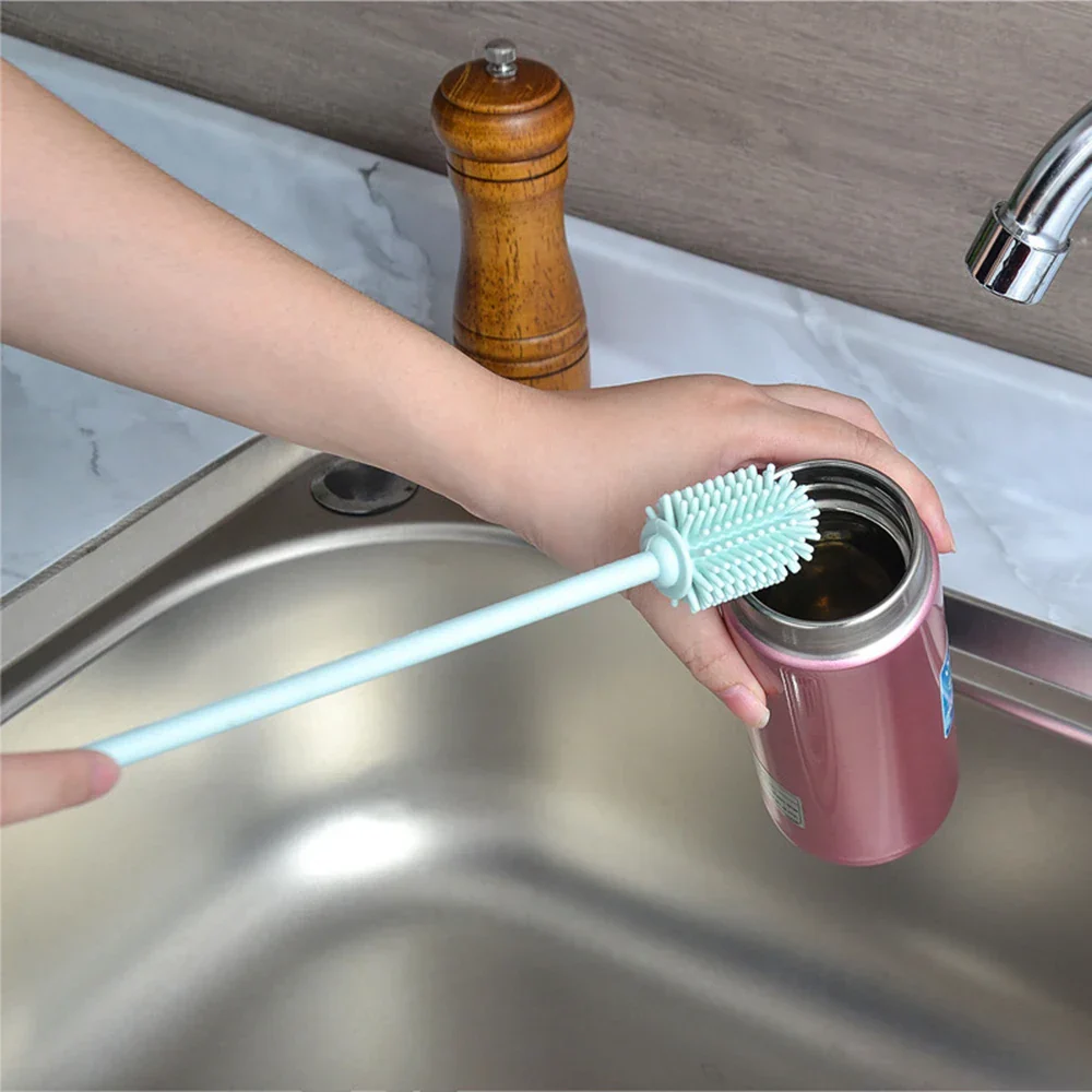 Easy Cleaning Baby Long Handle Silicone Bottle Brush - Image 3