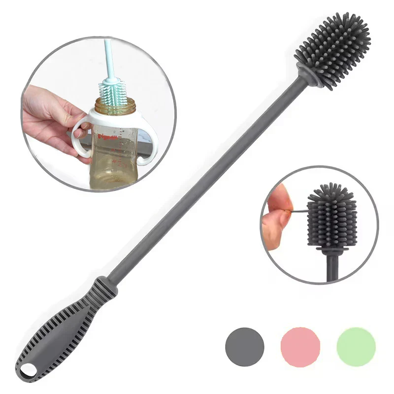 Easy Cleaning Baby Long Handle Silicone Bottle Brush - Image 5