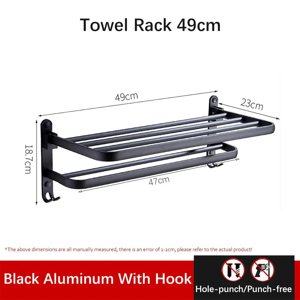 Easy Organizer Bathroom Aluminum Foldable Towel Rack - Image 10