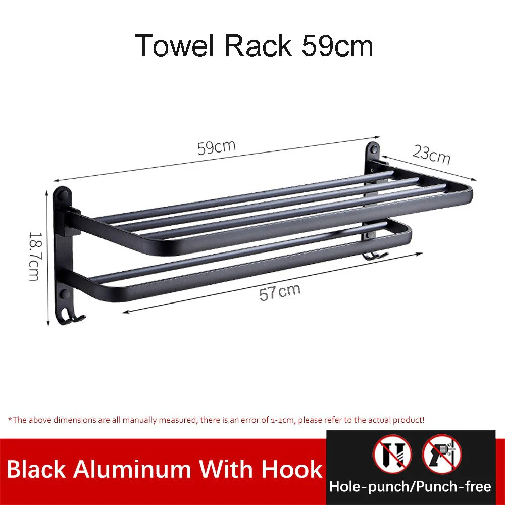 Easy Organizer Bathroom Aluminum Foldable Towel Rack - Image 11