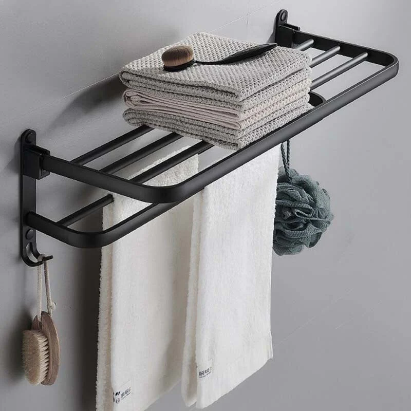 Easy Organizer Bathroom Aluminum Foldable Towel Rack - Image 3