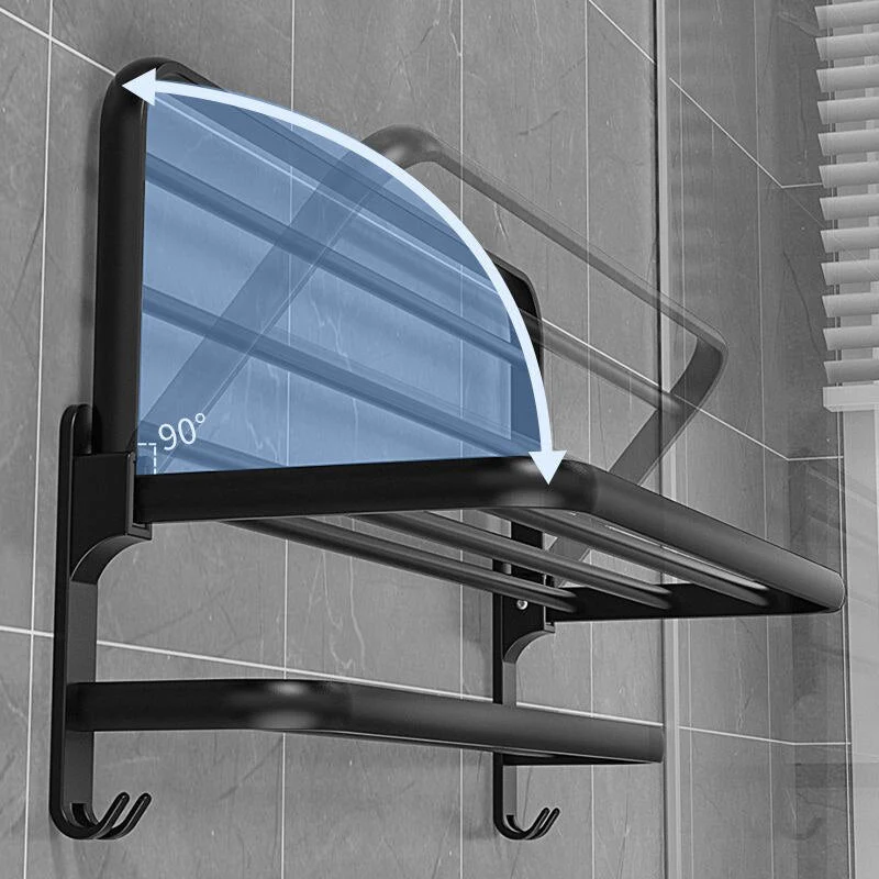 Easy Organizer Bathroom Aluminum Foldable Towel Rack - Image 4