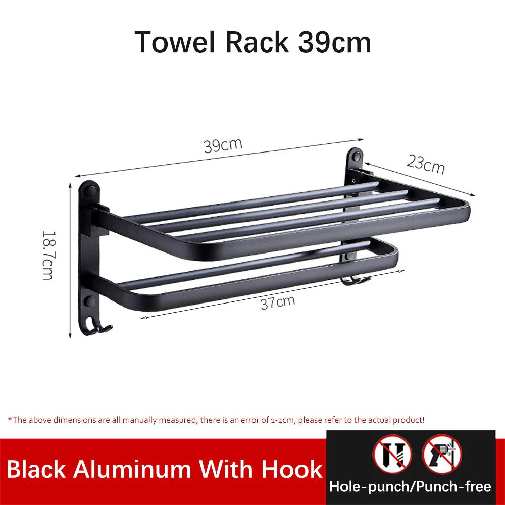 Easy Organizer Bathroom Aluminum Foldable Towel Rack - Image 9