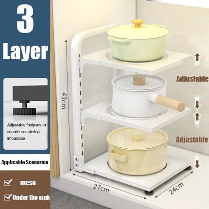 Easy Stack Adjustable Multi-layer Corner Rack - Image 8