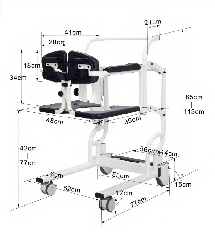 Easy Transfer Electric Automatic Lift Elderly Care Wheelchair - Image 7