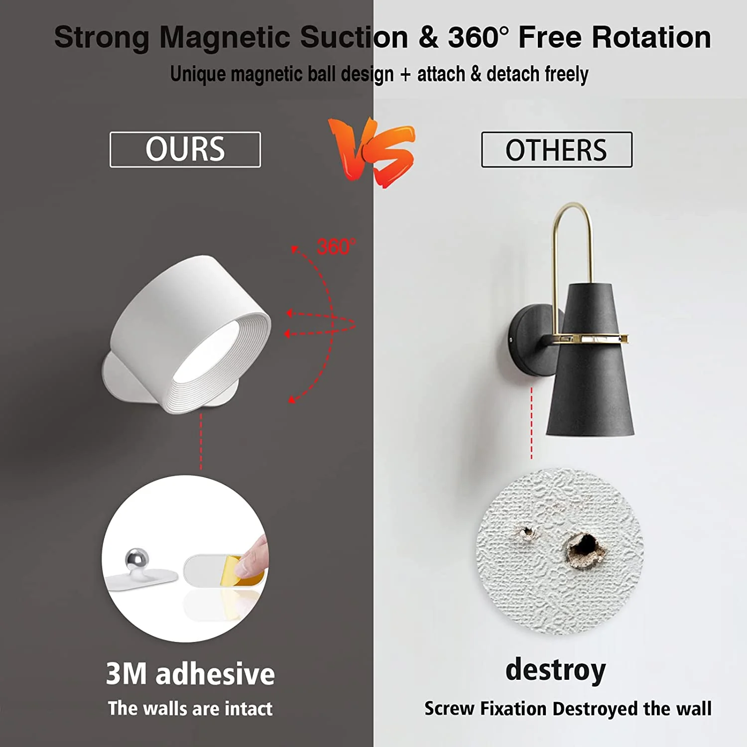 Eco Glow Rechargeable Wall Lamp - Image 3
