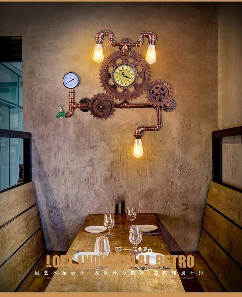 Edison Wall Sconce American Style Wood Iron Light Lamps - Image 2