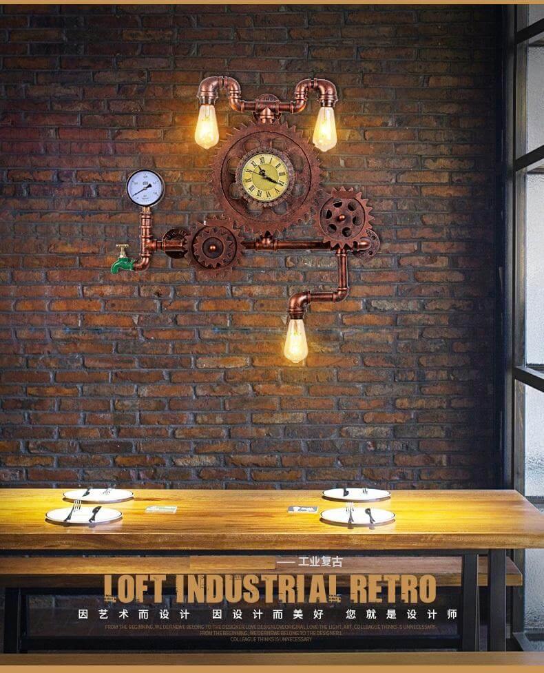 Edison Wall Sconce American Style Wood Iron Light Lamps - Image 3