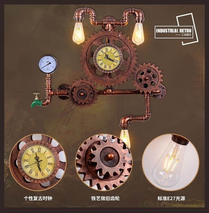 Edison Wall Sconce American Style Wood Iron Light Lamps - Image 6