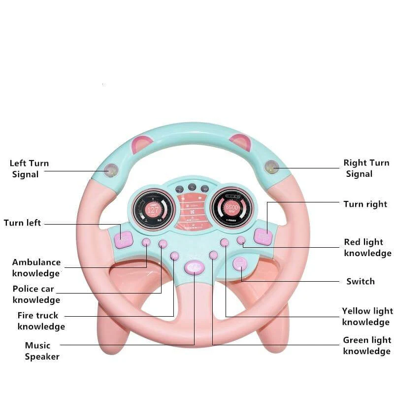 Electric Educational Car Simulation Steering Wheel Toy - Image 3