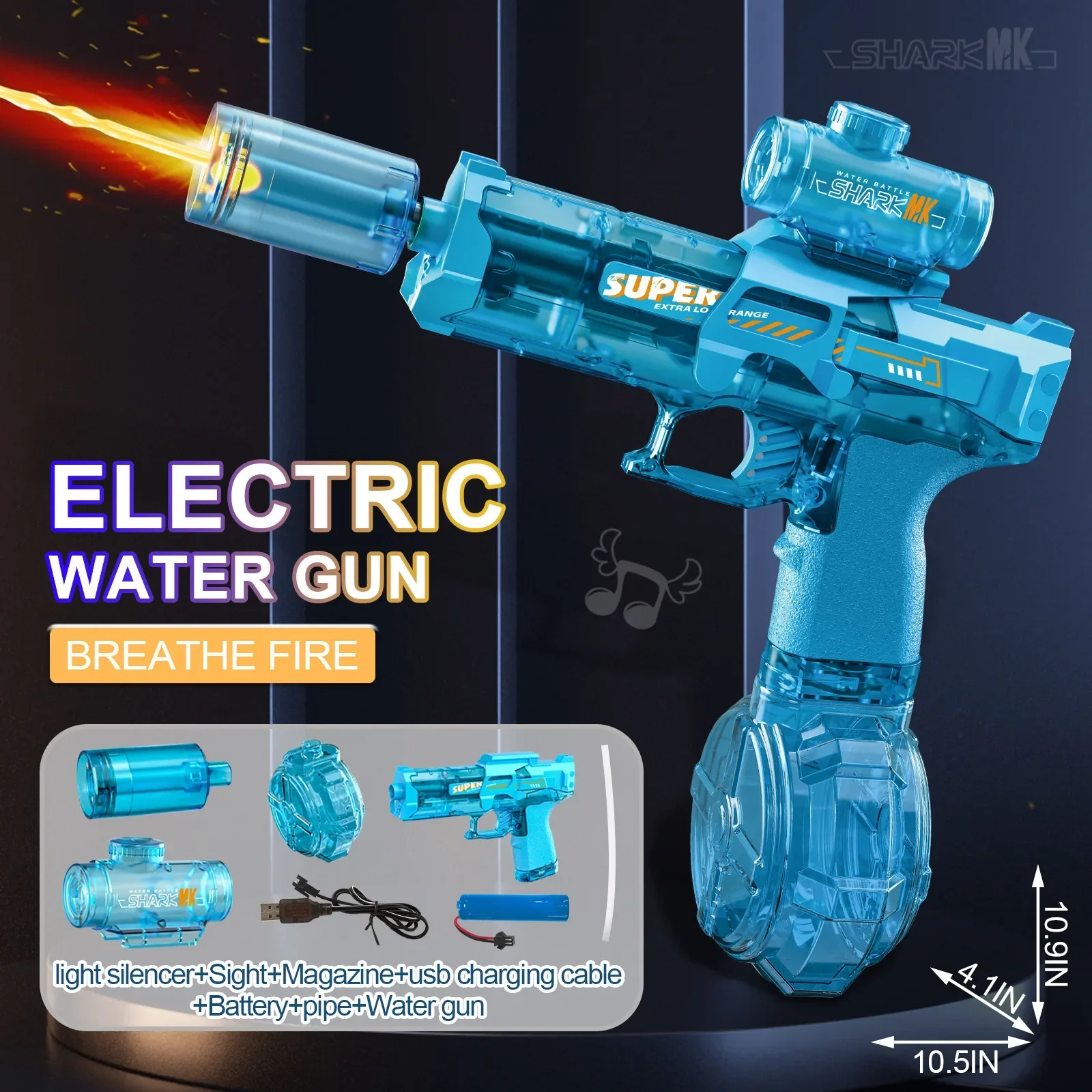 Electric Flame Effect Water Spray Blaster Toy Gun - Image 7