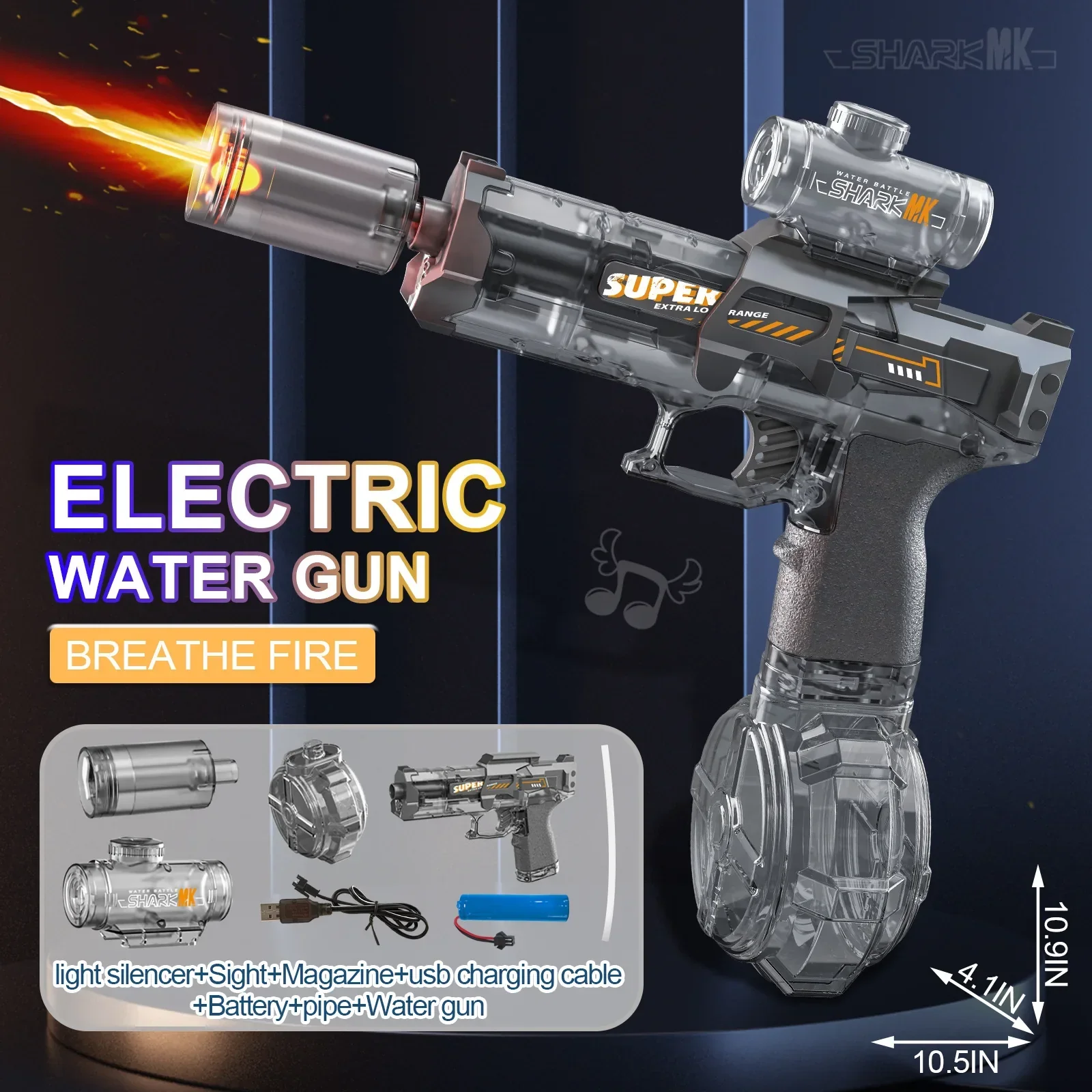 Electric Flame Effect Water Spray Blaster Toy Gun - Image 8