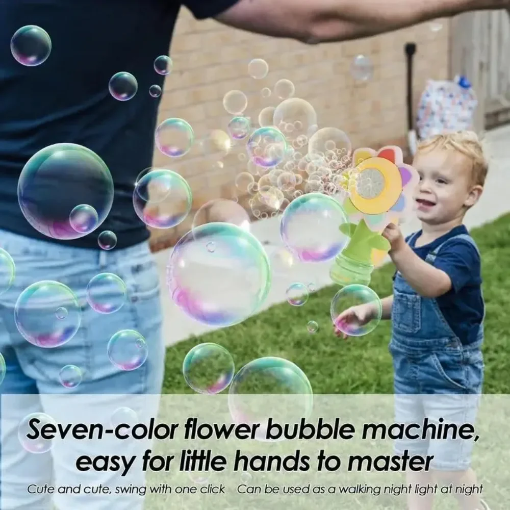 Electric Sunflower-Shaped Portable Kids Fun Bubble Maker Toy - Image 5