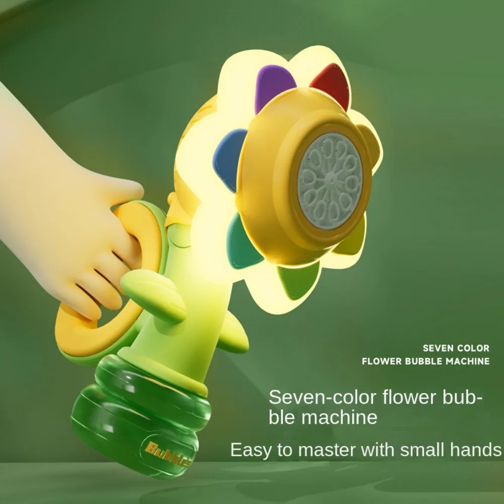 Electric Sunflower-Shaped Portable Kids Fun Bubble Maker Toy - Image 9