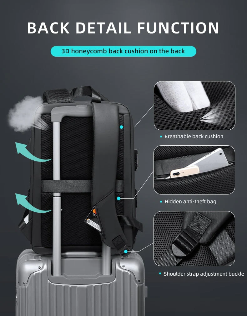 Elegant Anti-Theft USB Travel Backpack - Image 4