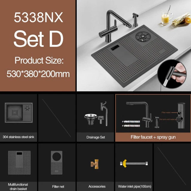 Elegant Black Nano Smart Kitchen Sink - Image 7