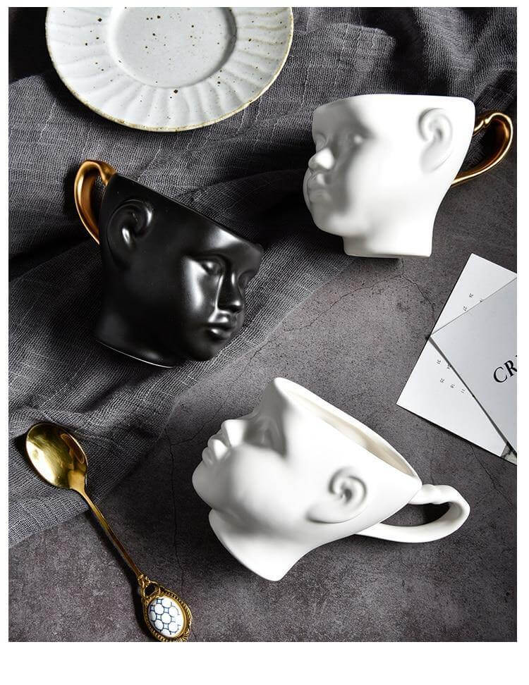 Elegant Ceramic Realistic Face Mugs - Image 7