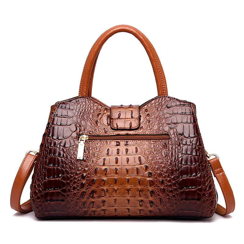 Elegant Crocodile Leather Fashion Handbag for Women - Image 10