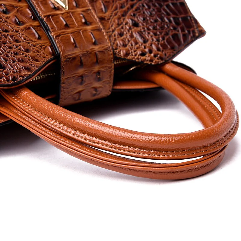 Elegant Crocodile Leather Fashion Handbag for Women - Image 7