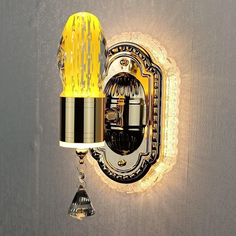 Elegant Crystal Flower Dimming Wall Lamp - Image 2