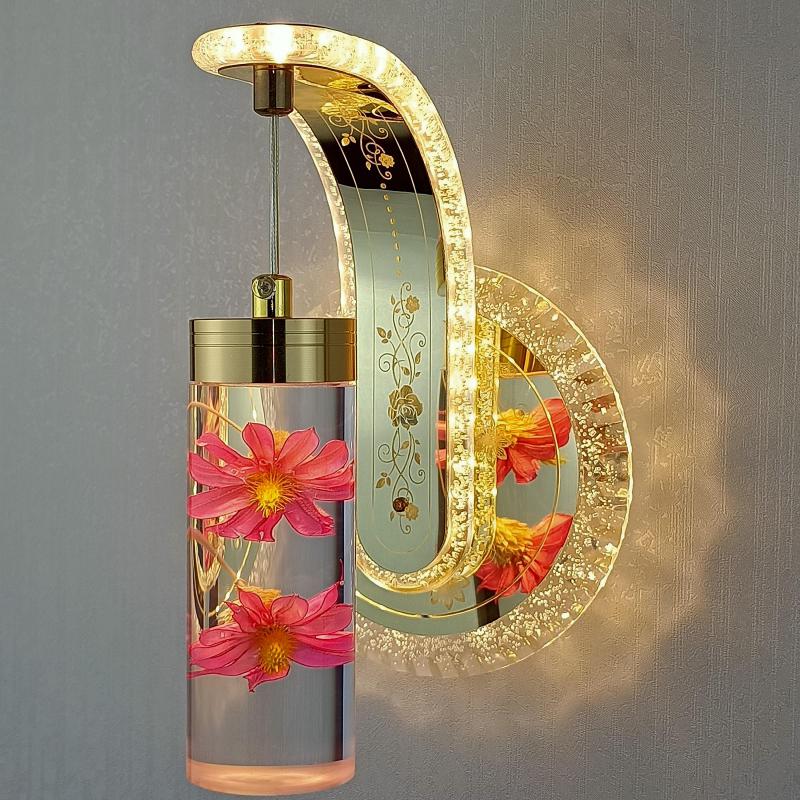 Elegant Crystal Flower Dimming Wall Lamp - Image 21