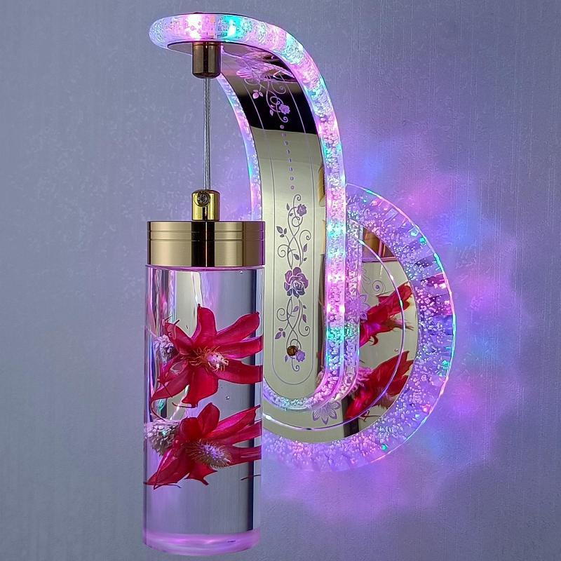 Elegant Crystal Flower Dimming Wall Lamp - Image 3