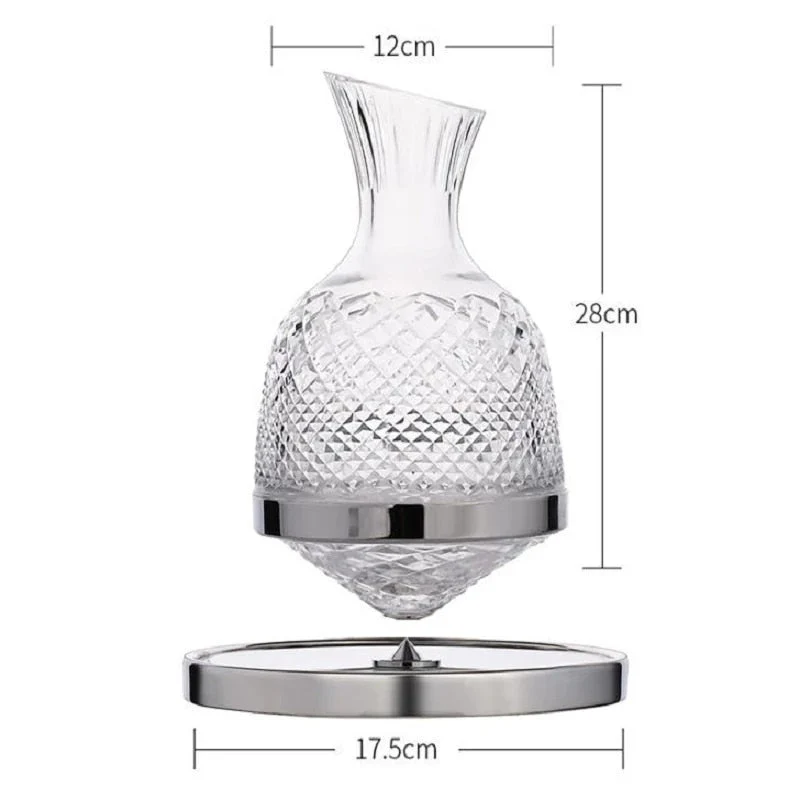 Elegant Crystal Spinning Glass Wine Decanter - Image 2