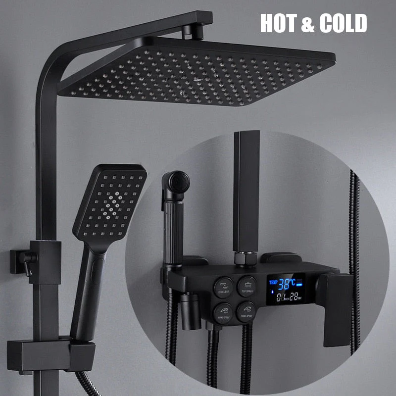 Elegant Digital Wall Mounted Smart Thermostatic Bath Faucet - Image 15