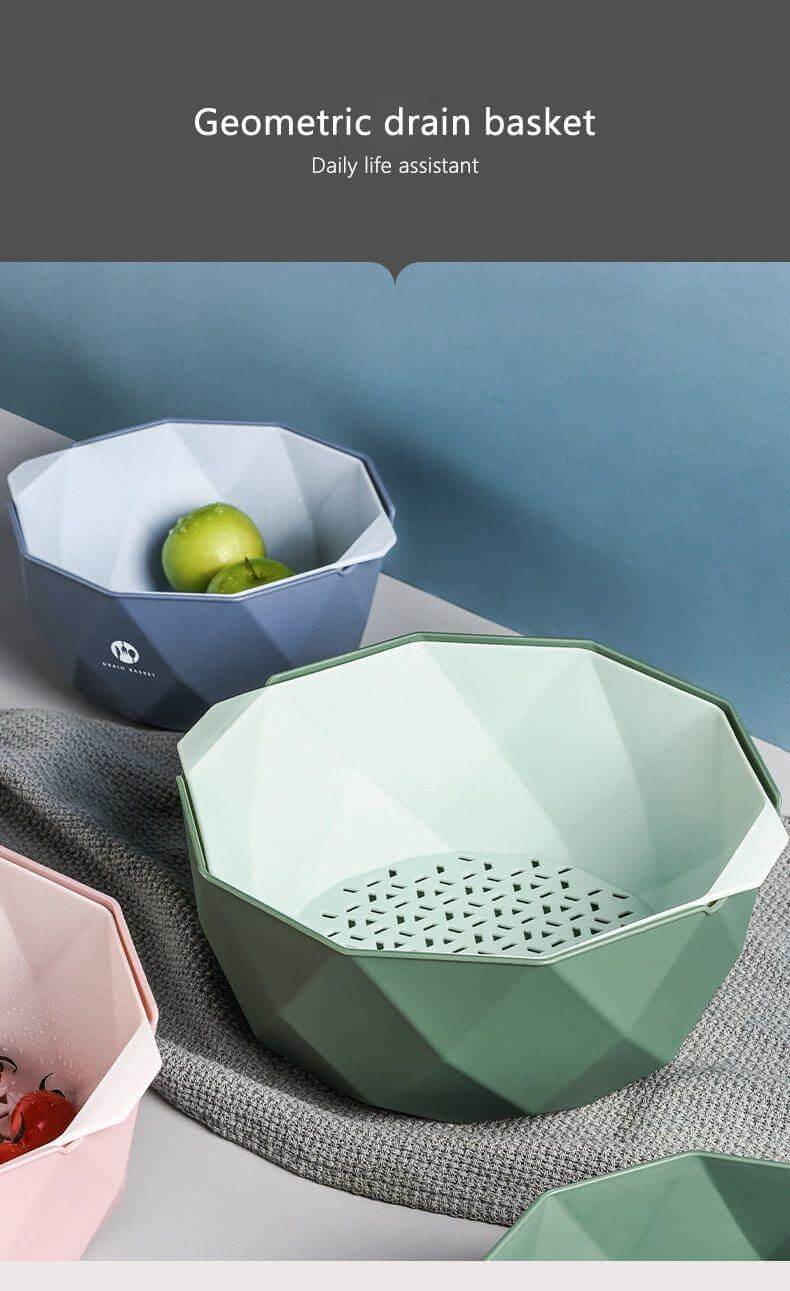 Elegant Double Layer Drain Basket With Strainer Bowl - Image 5