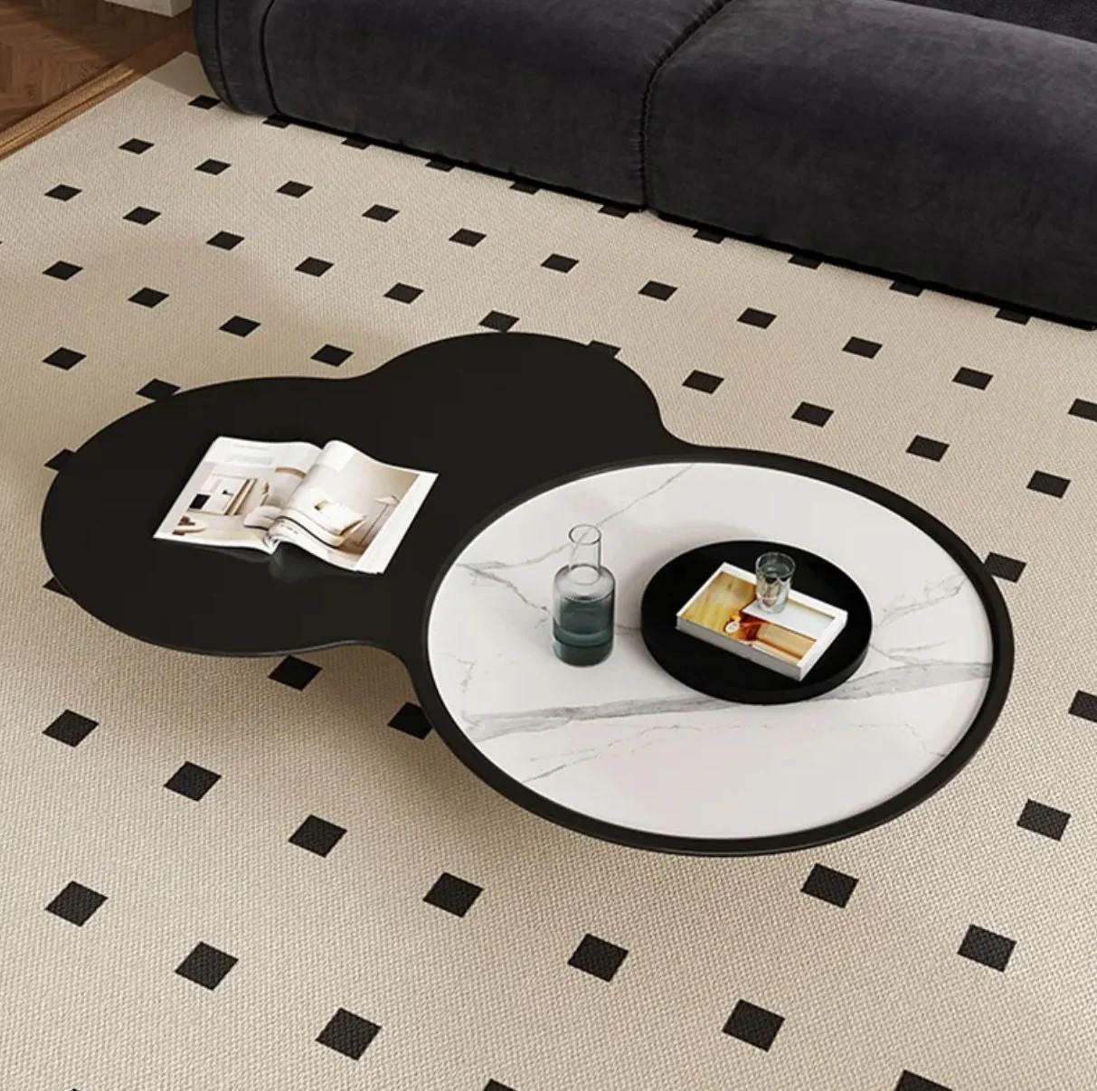 Elegant Dual-Tone Minimalist Contemporary Modern Coffee Table - Image 7