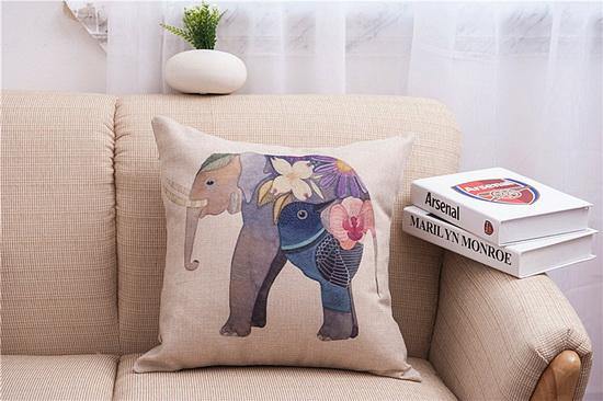 Elegant Elephant Printed Decorative Pillow Cases - Image 3