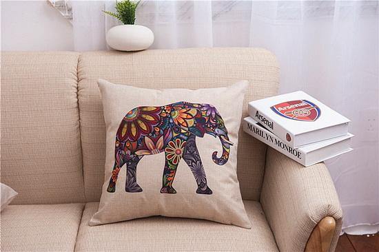 Elegant Elephant Printed Decorative Pillow Cases - Image 4