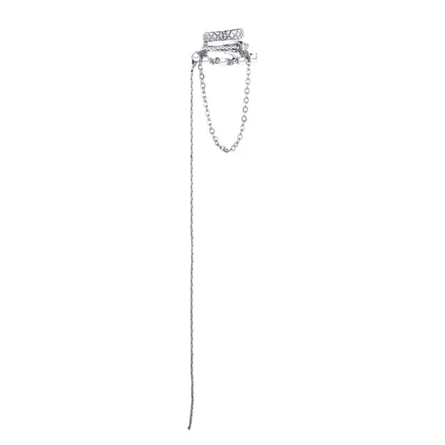 Elegant European No Ear Hole Chain Earrings - Image 6