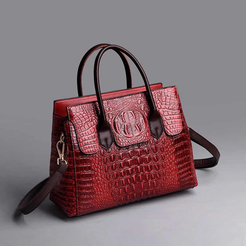 Elegant European Style Crocodile Pattern Women Bag - Image 3