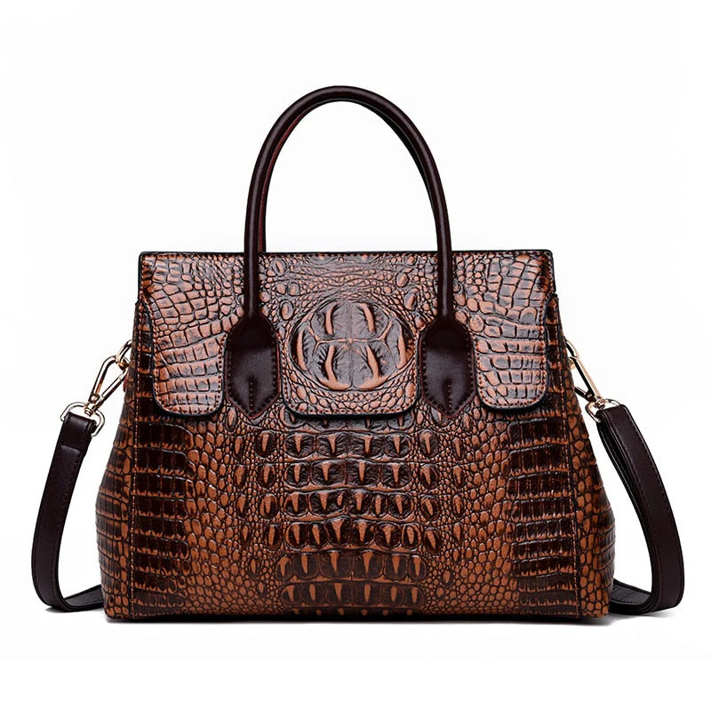 Elegant European Style Crocodile Pattern Women Bag - Image 8